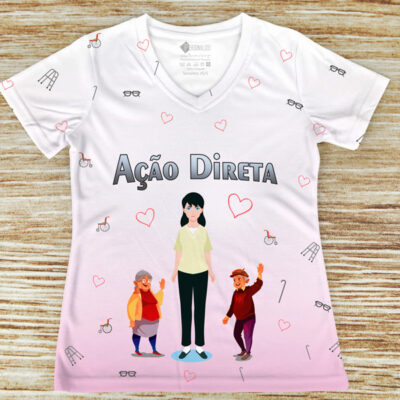 T-shirt Ação Direta profissão/curso rosa