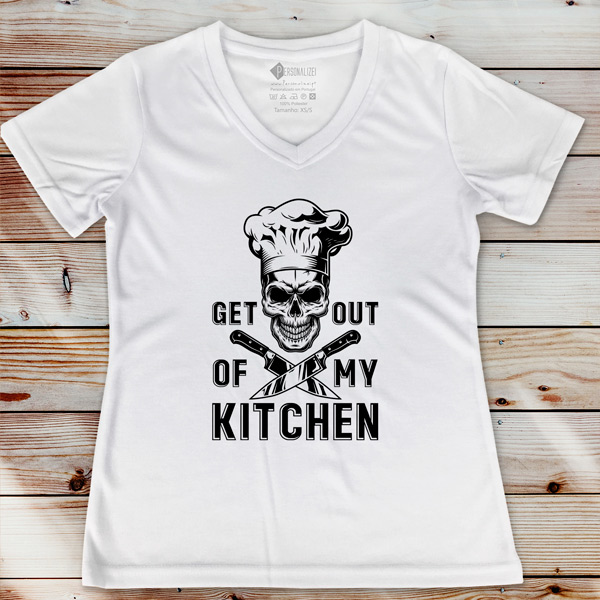 T-shirt Chef - Get Out Of My Kitchen para mulher