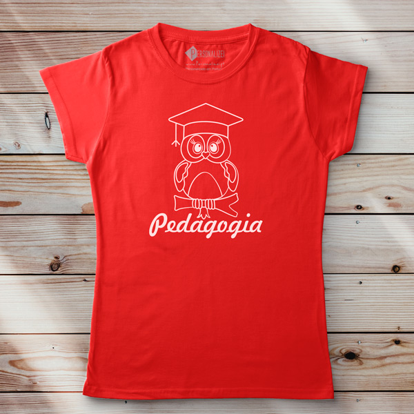 T-shirt Pedagogia profissão/curso vermelha