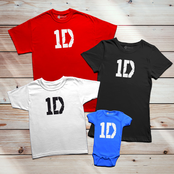T-shirt One Direction banda 1D família