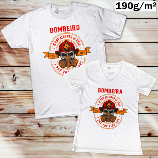T-shirt Bombeiro(a) comprar camisetas brancas