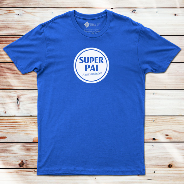 T-shirt Super Pai Super Bock Amor Autêntico azul