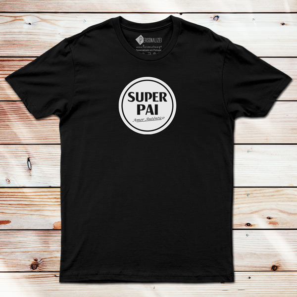 T-shirt Super Pai Super Bock Amor Autêntico preta