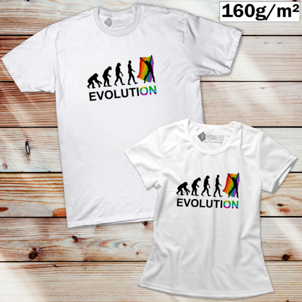 T-shirt LGBT Pride Evolution comprar em Portugal branca
