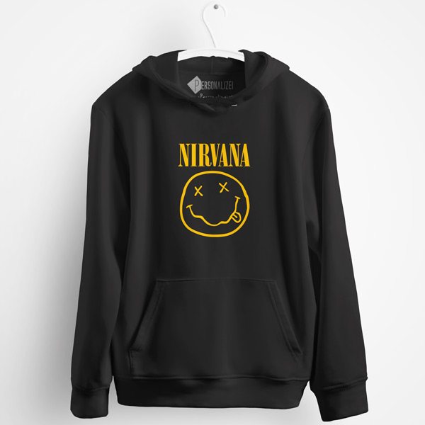 Nirvana Sweatshirt com capuz preto em Portugal