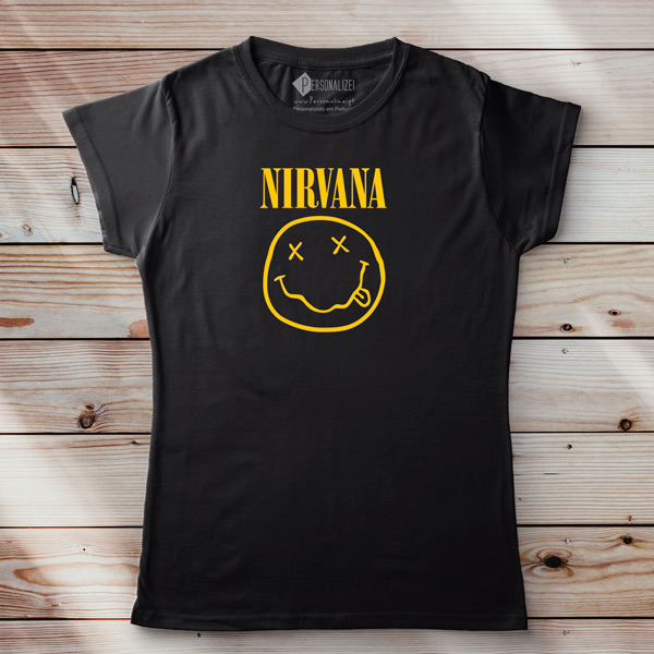 T-shirt Nirvana banda camiseta feminina