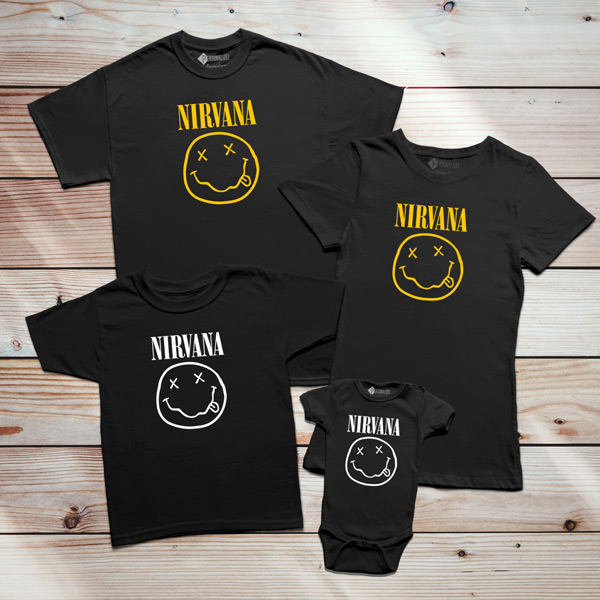 T-shirt Nirvana banda conjunto