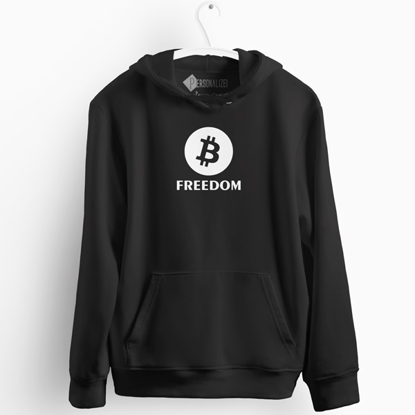 Sweatshirt com capuz Bitcoin Freedom preto