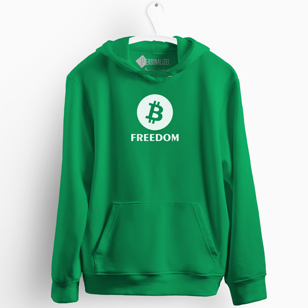 Sweatshirt com capuz Bitcoin Freedom verde