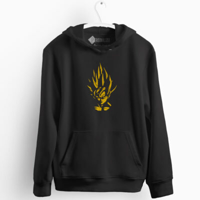Son Goku Dragon Ball Z Sweatshirt com capuz preto e amarelo