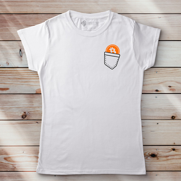 Bitcoin T-shirt BTC Criptomoeda para mulher