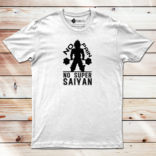 No Pain No Super Saiyan T-shirt DBZ Branca