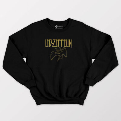 Sweatshirt unisex Led Zeppelin preto dourado