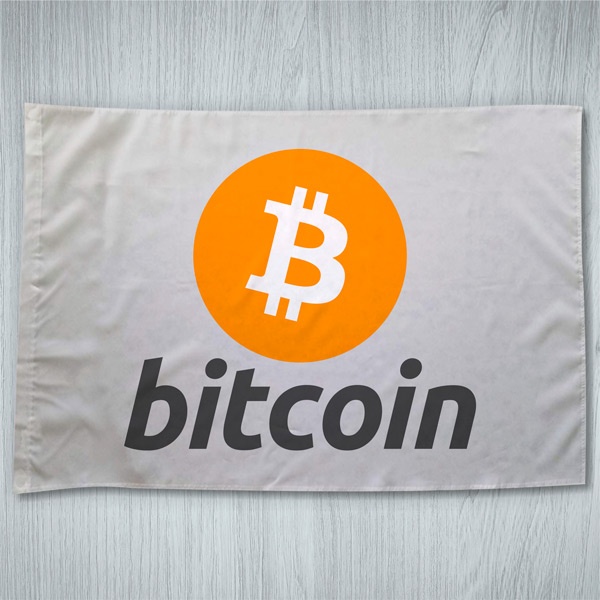 Bandeira Bitcoin Freedom BTC em vários modelos 70x100cm cinzenta