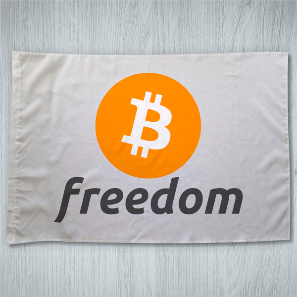 Bandeira Bitcoin Freedom BTC em vários modelos 70x100cm liberdade