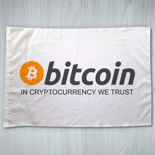 Bandeira Bitcoin Freedom BTC em vários modelos 70x100cm we trust