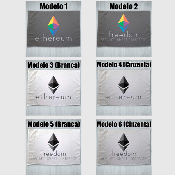 Bandeira Ethereum Freedom ETH em vários modelos 70x100cm modelos