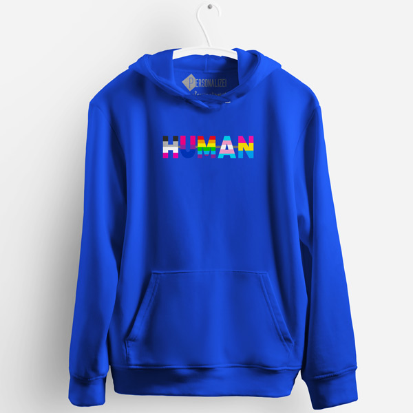 Human Sweatshirt com capuz LGBTQIA+ azul comprar em Portugal