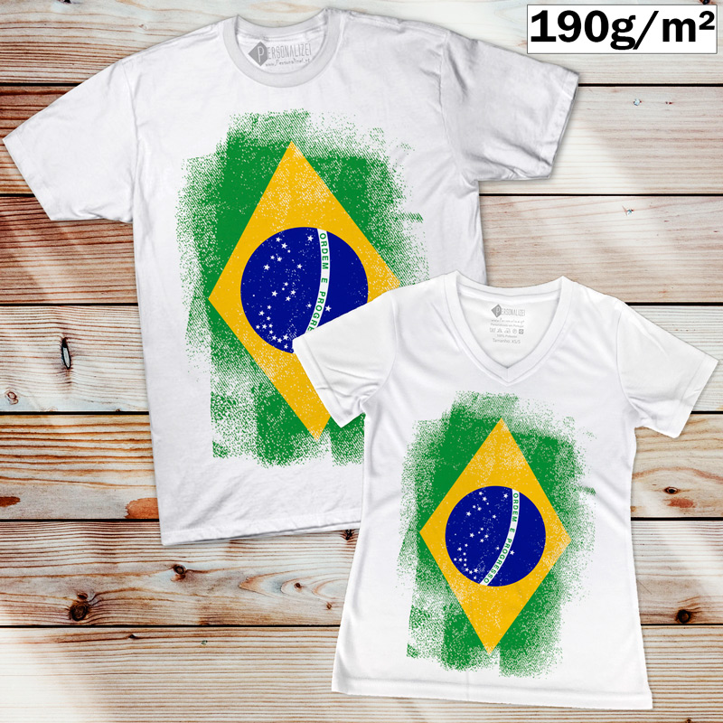 T-shirt Brasil manga curta - Personalizei