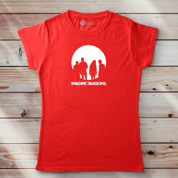 T-shirt Imagine Dragons homem, criança, mulher vermelha