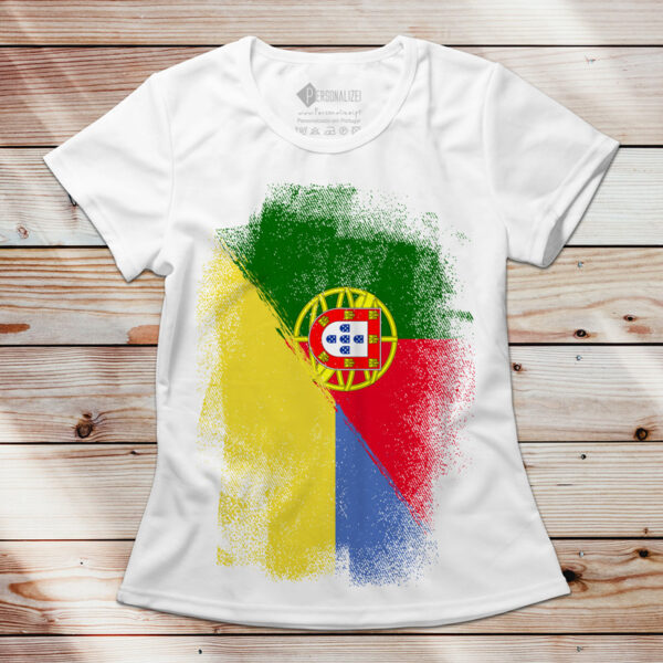 T-shirt Ucrânia e Portugal camiseta feminina