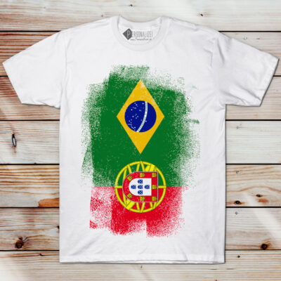 T-shirt Brasil e Portugal juntas comprar em Portugal