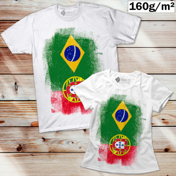 T-shirt Brasil e Portugal homem e mulher