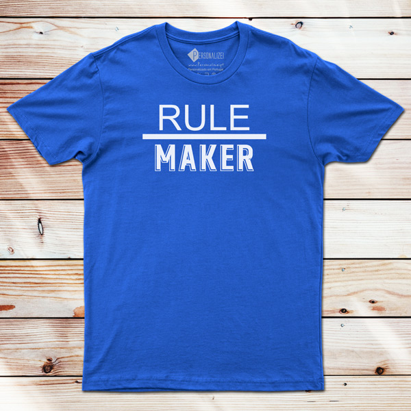 T-shirts Rule Maker Rule Breaker conjunto pais e filhos azul