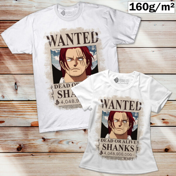 T-shirt Shanks O Ruivo Wanted