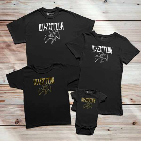 T-shirt Led Zeppelin família conjunto