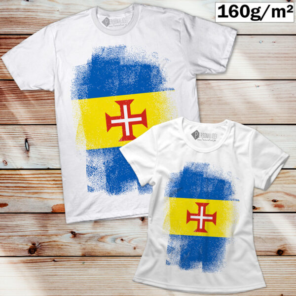 T-shirt Ilha da Madeira manga curta branca sublimada