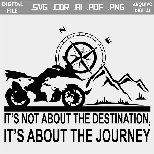 Vector BMW GS It’s about the journey ai svg pdf png Laser Silhouette Cut file comprar