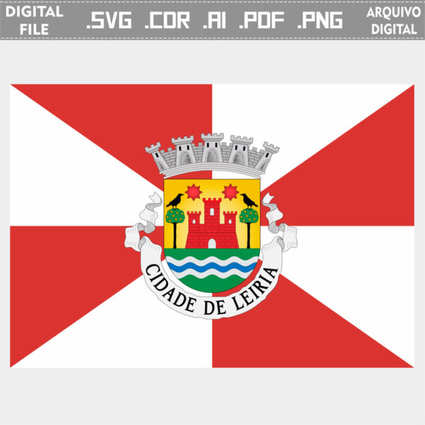 Vector bandeira Leiria cidade brasão flag cdr ai svg pdf png comprar em Portugal