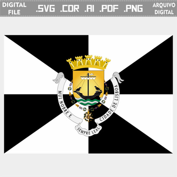 Vector bandeira cidade Lisboa brasão flag cdr ai svg pdf png comprar