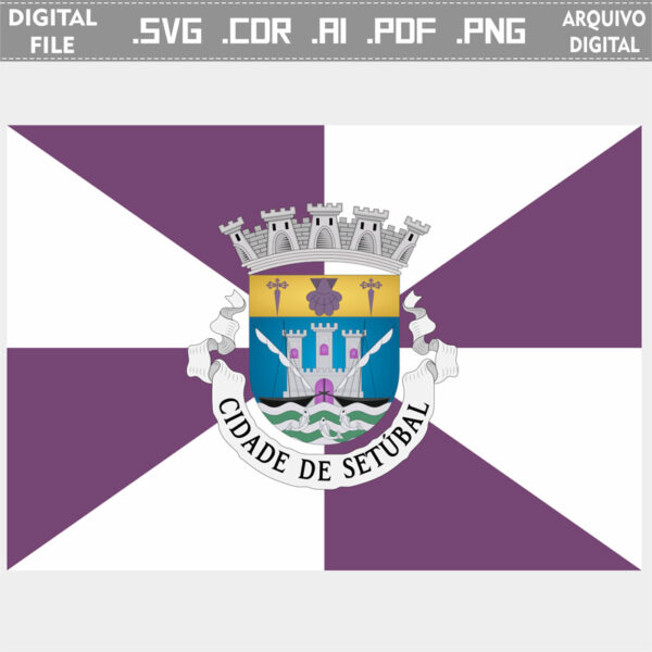 Vector bandeira Setúbal cidade brasão flag cdr ai svg pdf png comprar ficheiro