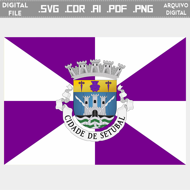 Vector bandeira Setúbal cidade brasão flag cdr ai svg pdf png comprar ficheiro