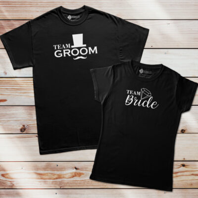 T-shirts Team Bride Team Groom despedida solteiro amigos noivos