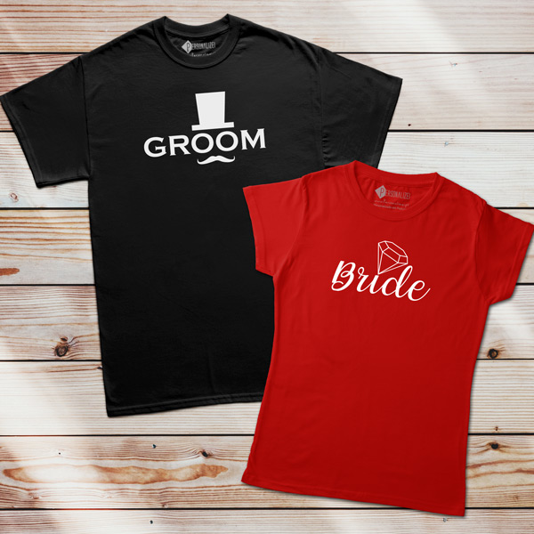 T-shirt Groom Bride despedida solteiro tees
