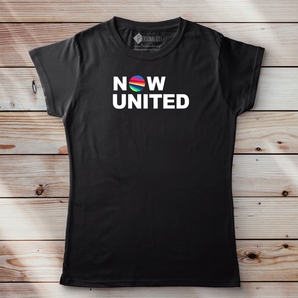 T-shirt Now United logo colorido preta
