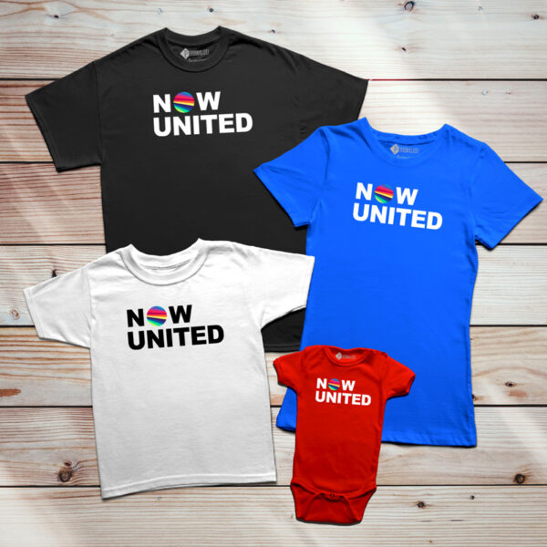 T-shirt Now United logo colorido família