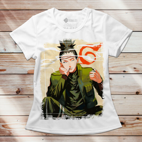 T-shirt Shikamaru Nara Naruto para senhora