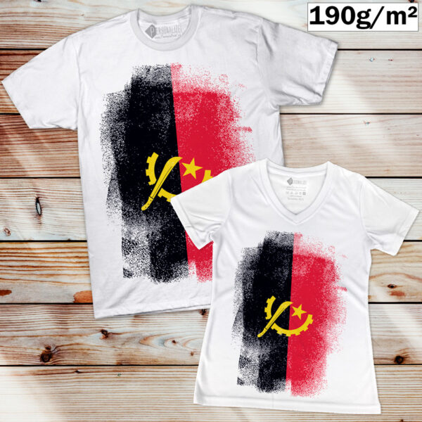 T-shirt Angola manga curta para homem e mulher
