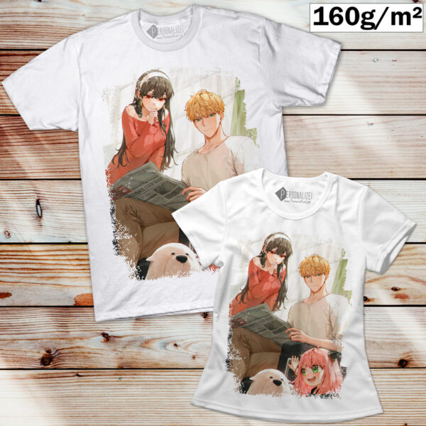 T-shirt Spy × Family branca roupas animes