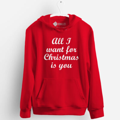 All I want for Christmas is you Sweatshirt com capuz vermelho