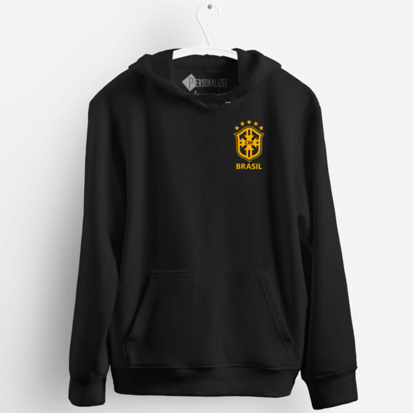 Brasil CBF escudo seleção Sweatshirt com capuz preto