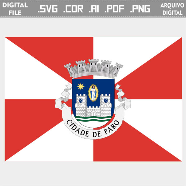 Vector bandeira Faro cidade brasão flag cdr ai svg pdf png download sacar baixar 4k