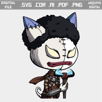 Vector Scary Cat Black Power Hair Cut Afro cdr ai svg pdf png download gato
