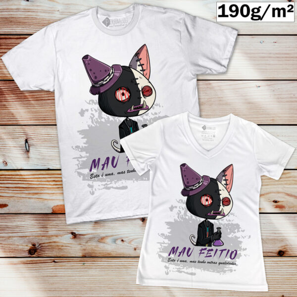T-shirt Mau feitio Scary Cat manga curta