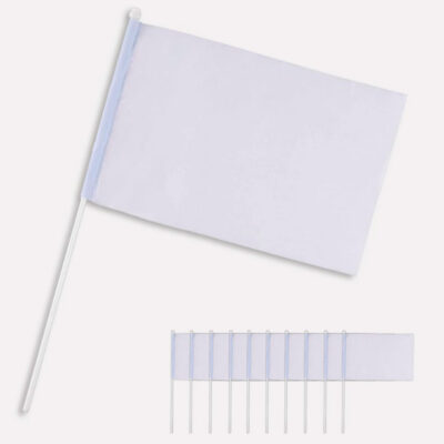 Bandeira de mão branca 20x14cm para sublimar + mastro comprar em portugal