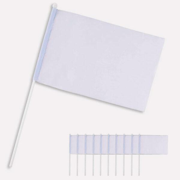 Bandeira de mão branca 20x14cm para sublimar + mastro comprar em portugal